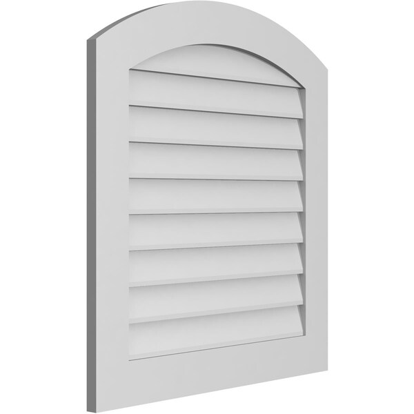Arch Top Surface Mount PVC Gable Vent: Functional, W/ 3-1/2W X 1P Standard Frame, 30W X 32H